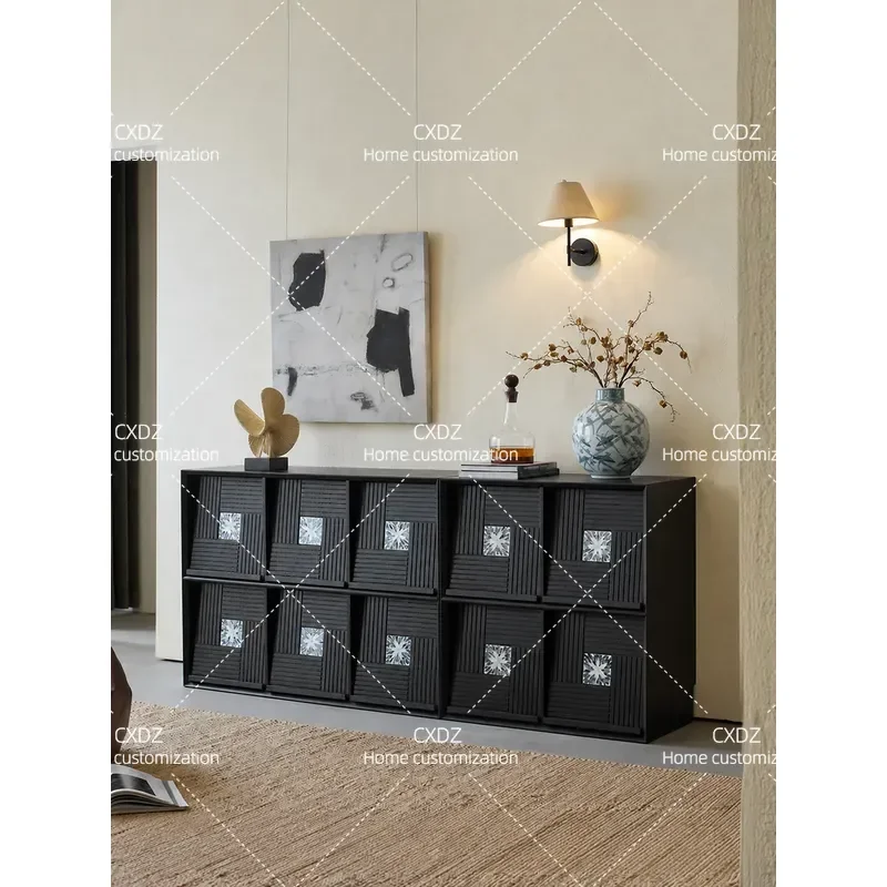Star Pavilion Combination Half Wall Bookcase Locker Integrated Solid Wood Floor Combination Cabinet Living Room Wall Display