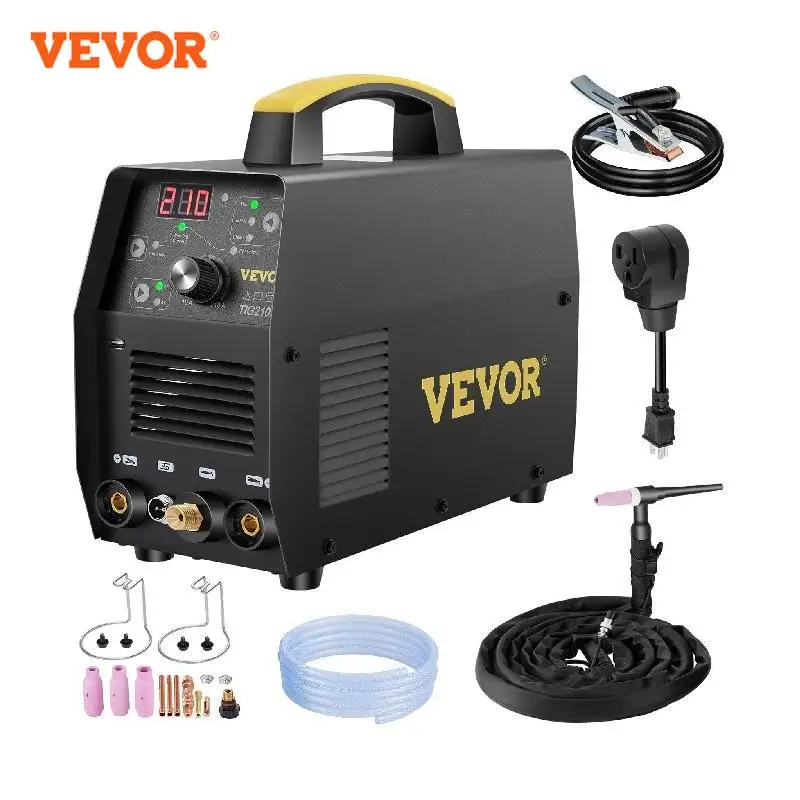 VEVOR 210A 3 in 1 TIG Welder AC 110/220V 3 in 1 Multifunctional HF TIG ARC Clean Welding Machine with USB Port/Pulse & Torch