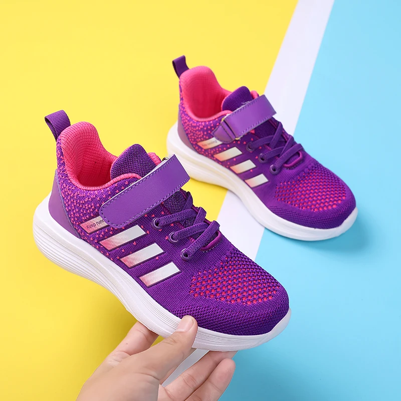 

Brand Fashion Purple Sneakers Kids Girls Sports Shoes Boys Running Shoes Comfort Breathable Children's Sneakers zapatillas niño