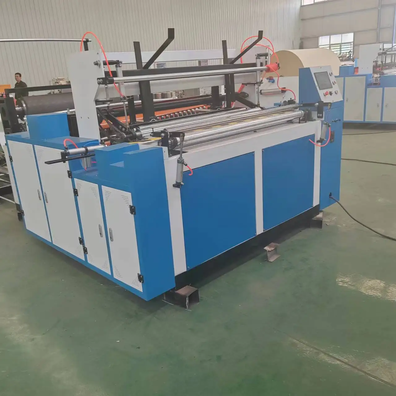Roll Paper Rewinder Embossing Machine Core Sanitary Paper Production Line Toilet Roll Making