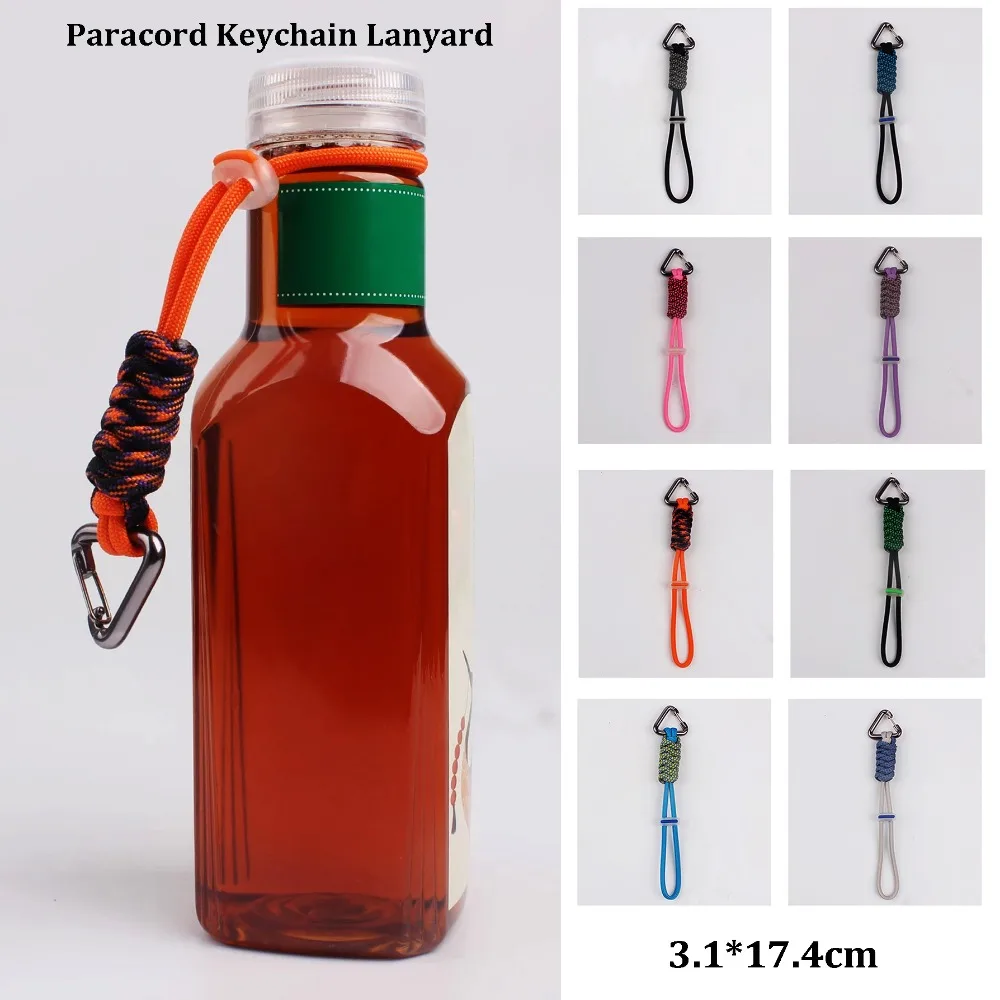 High Quality Portable Paracord Keychain Lanyard Multifunctional 17.4cm Water Bottle Hanging Rope Creative Hiking Backpack Buckle