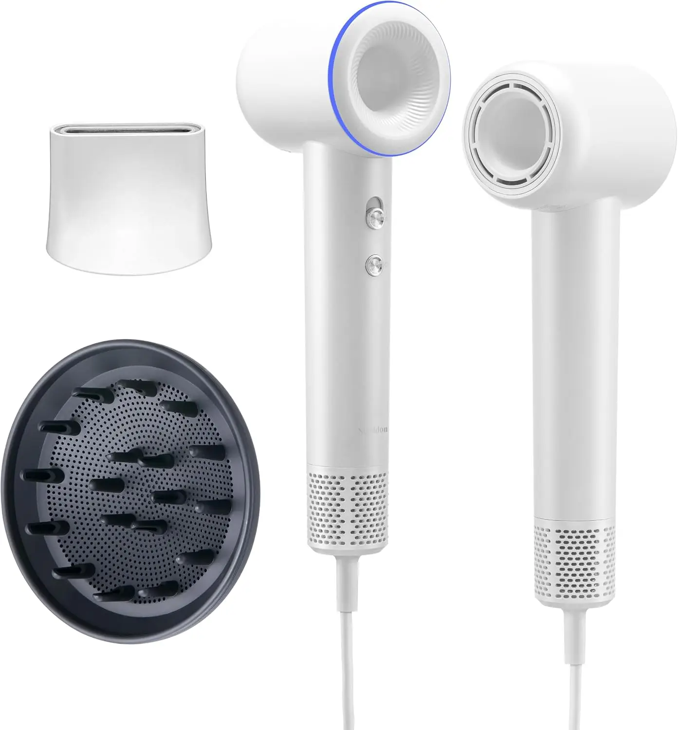 High Speed Hair Dryer Diffuser 160000 RPM Brushless Motor Fast Drying Magnetic Smoothing Nozzle Lightweight Low Noise Curls Wave