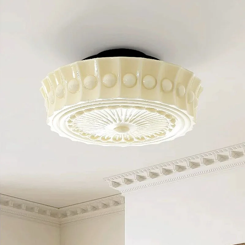 

Cream ceiling lamp Hardware GlassCeiling Light tricolor light With hanging chain Pendant light Bedroom Hallway Living Room