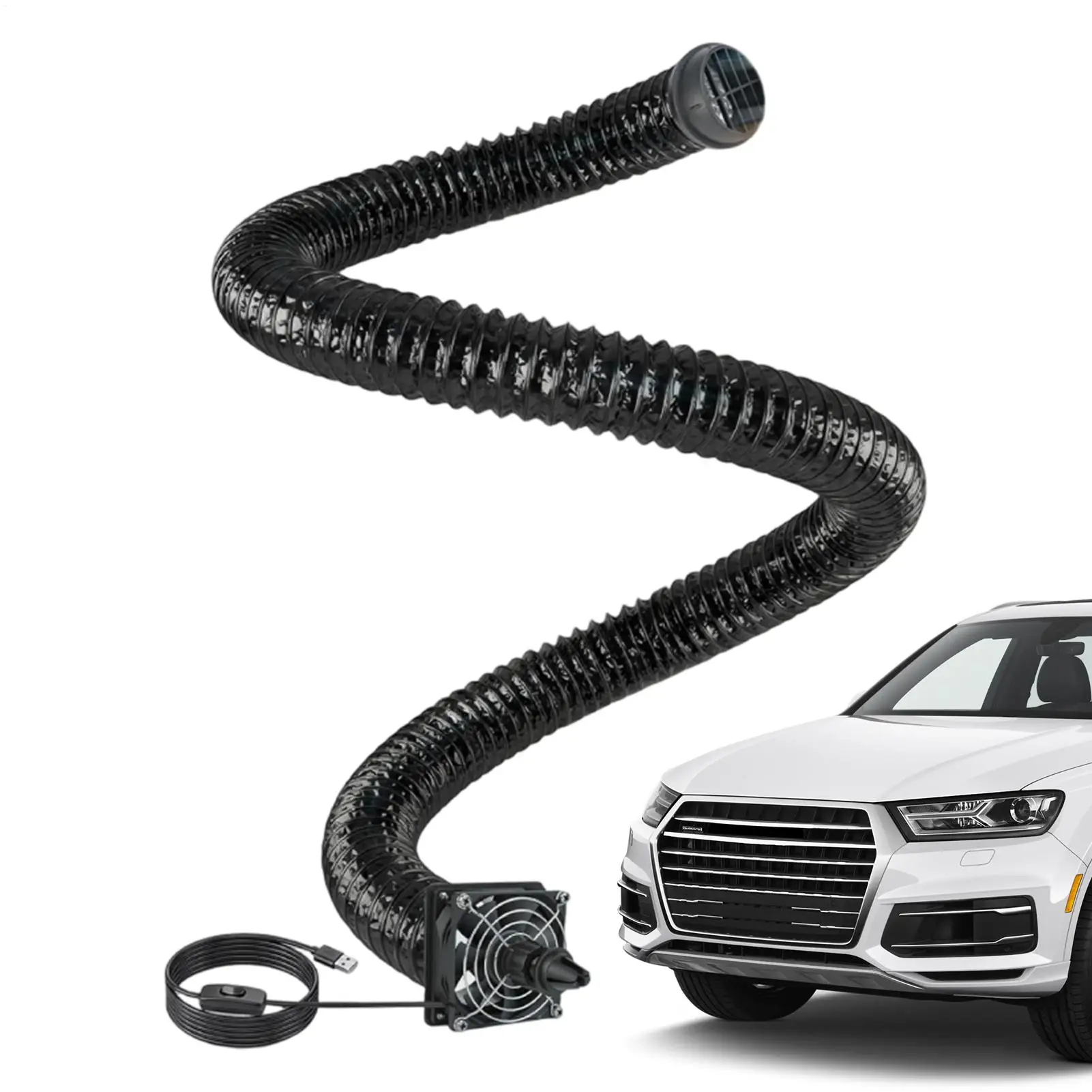

Car Air Vent Extender With USB Airflow Fan 3 Meters Air Conditioning Vent Extender For Kids Pets SUV Truck Sedan Pickup Van