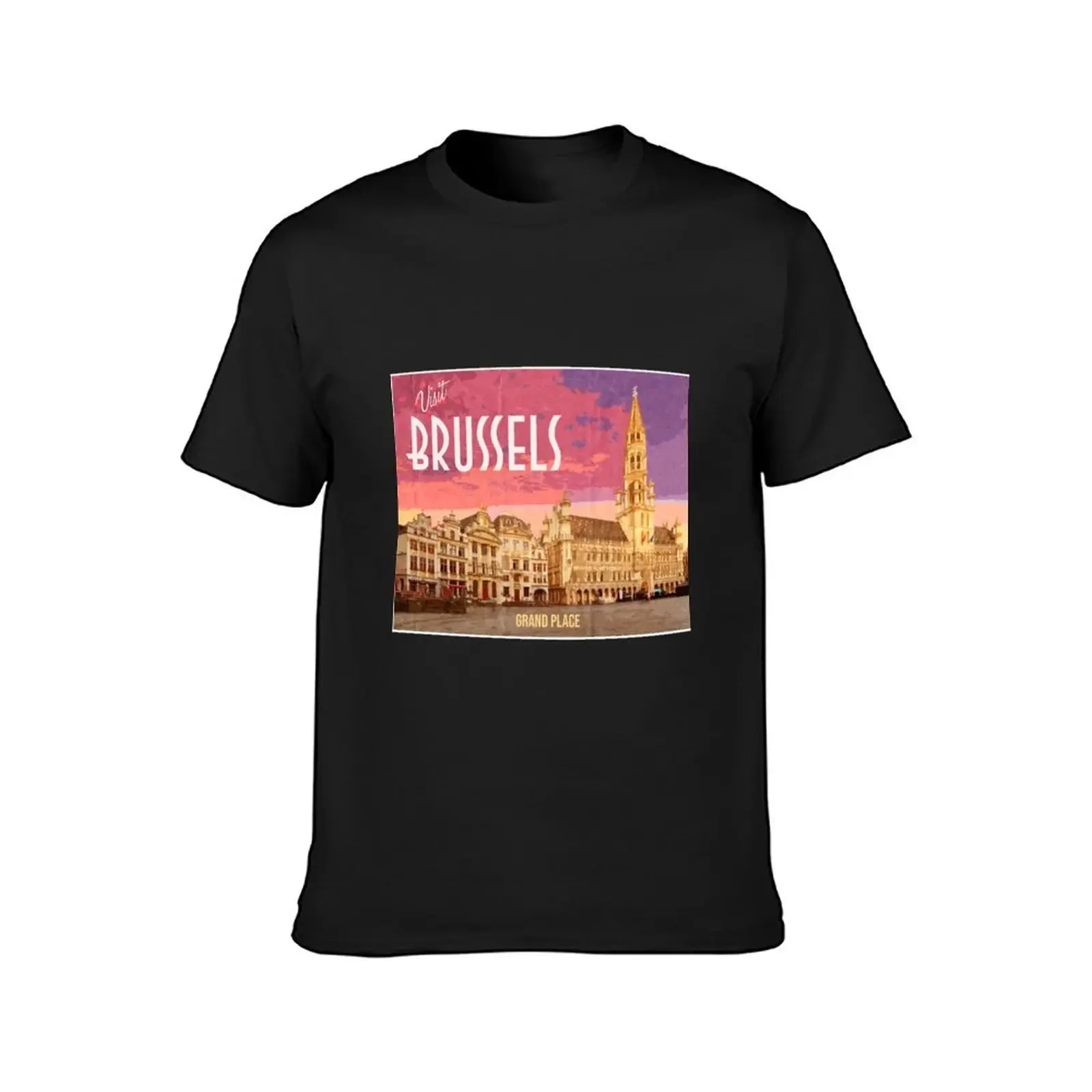 Vintage Looking Grand Place Brussels T-Shirt designer shirts for a boy men graphic t shirts