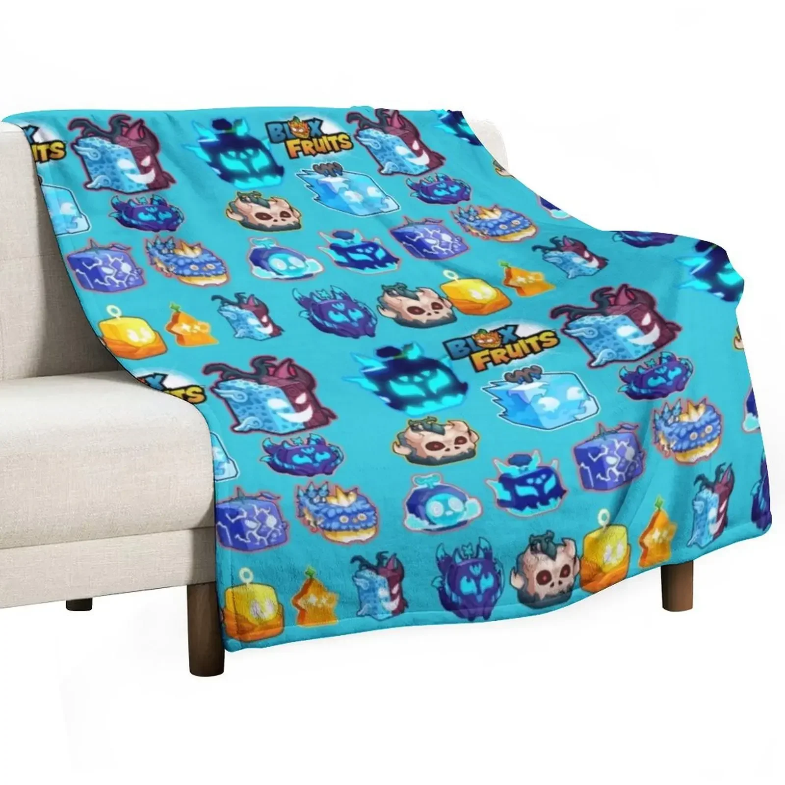 ??blox? fruit?blox? fruit?blox? fruit?blox? fruit??? Throw Blanket Thin Soft Blanket for Summer Night Sleeping