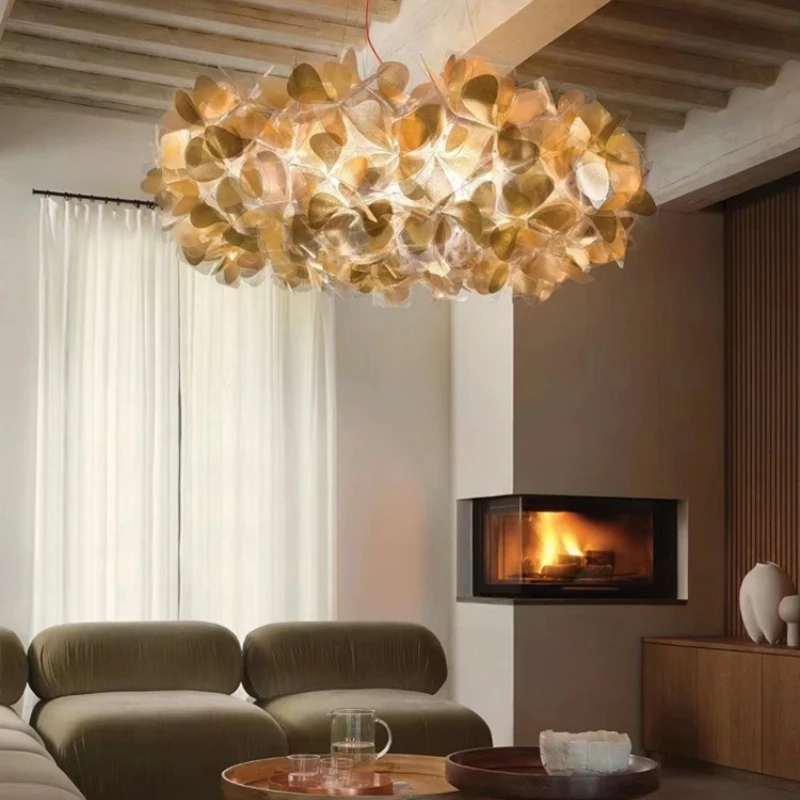 acrilico flores penduradas lampadas living room pendant lights iluminacao interior decoracao para casa criativa led petal chandeliers 01