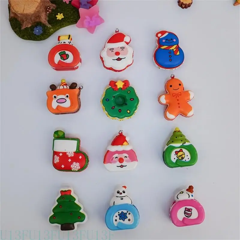 U13f Kinderen Squeze Toy Novely Kerstmokspeler Cartoon Santa Snowman For Kids Stress verminderen leuke speelgoedbenodigdheden