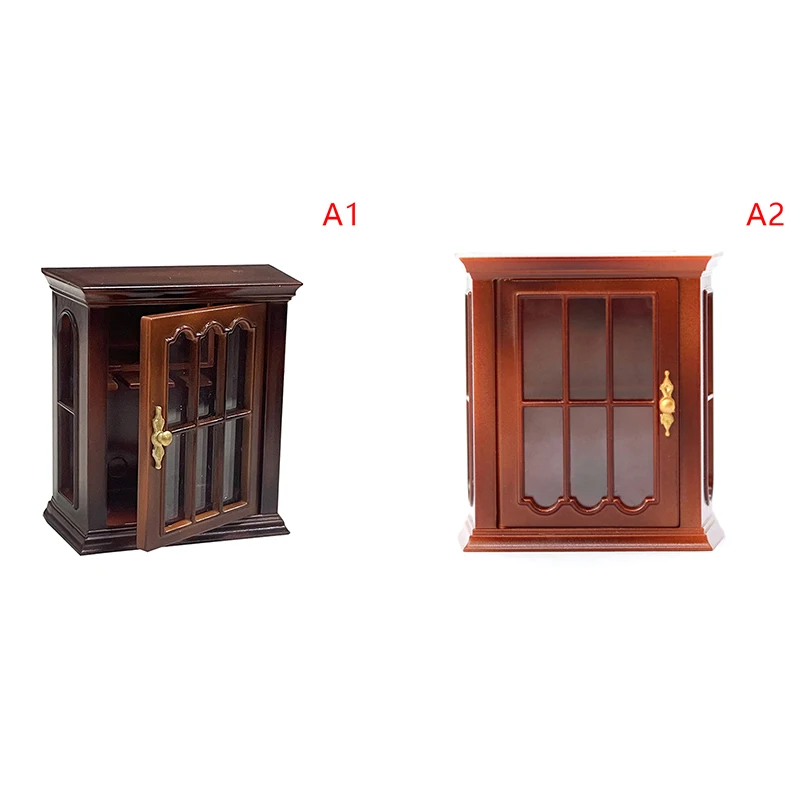 1Pc 1:12 Dollhouse Miniature Plastic Cabinet Doll House Handcrafted Wall Cabinet Wine Cabinet Furniture Model Decor Mini Cabinet