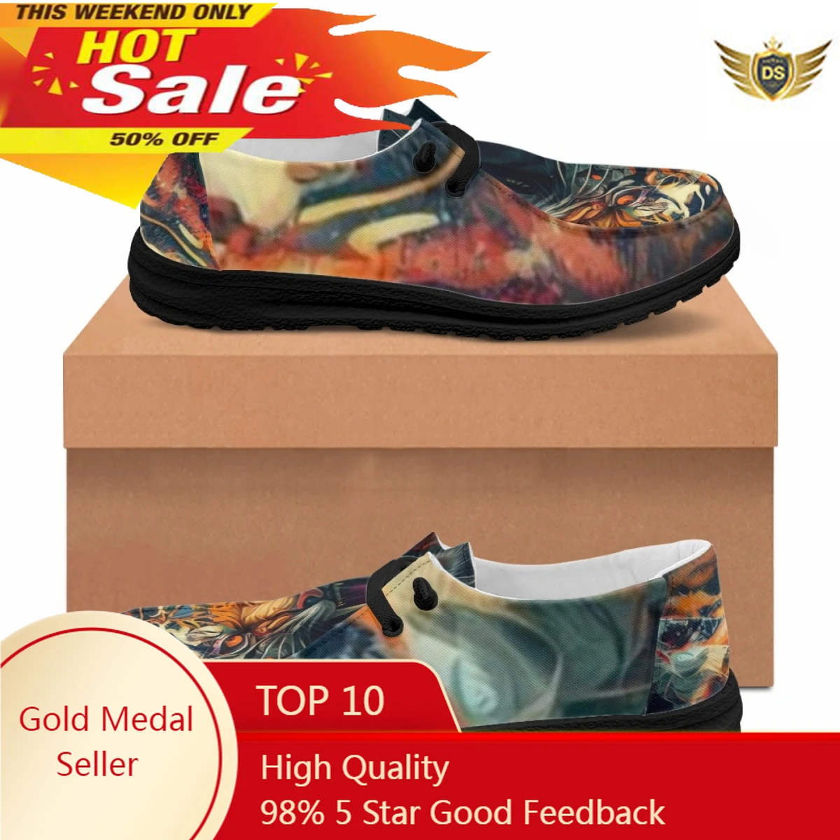 

Men's Classic Loafers Fashion Trend Art Design Tiger Pattern Casual Flat Shoes Brand Gentleman Dude Shoes