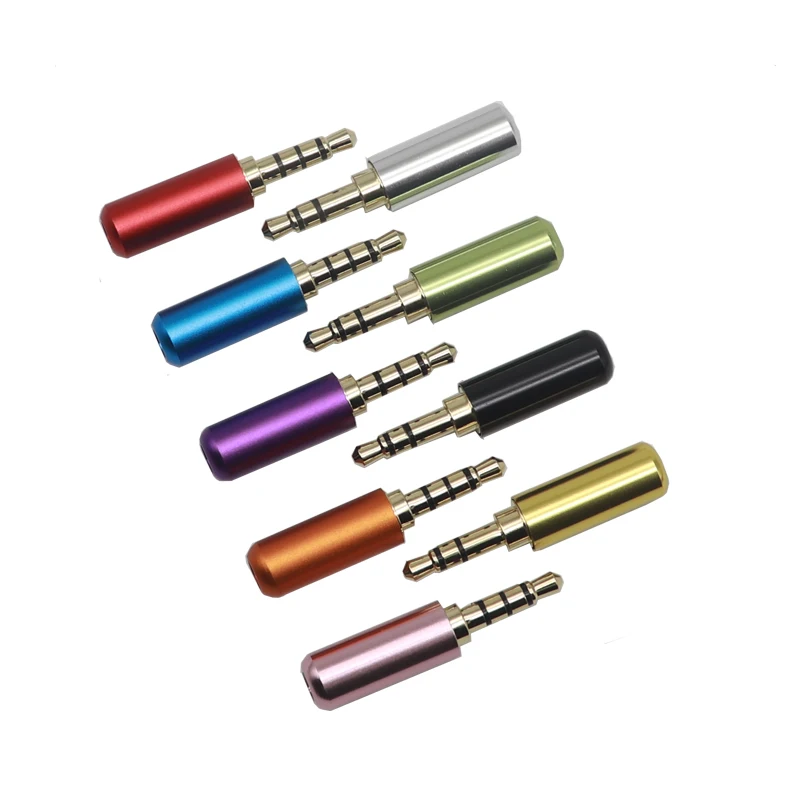 

【5-1PCS】Audio Jack 3.5mm 4 Pole Earphone Connector 3.5mm Headphone Plug Microphone Connectors Soldering Speaker Wire Multi Color
