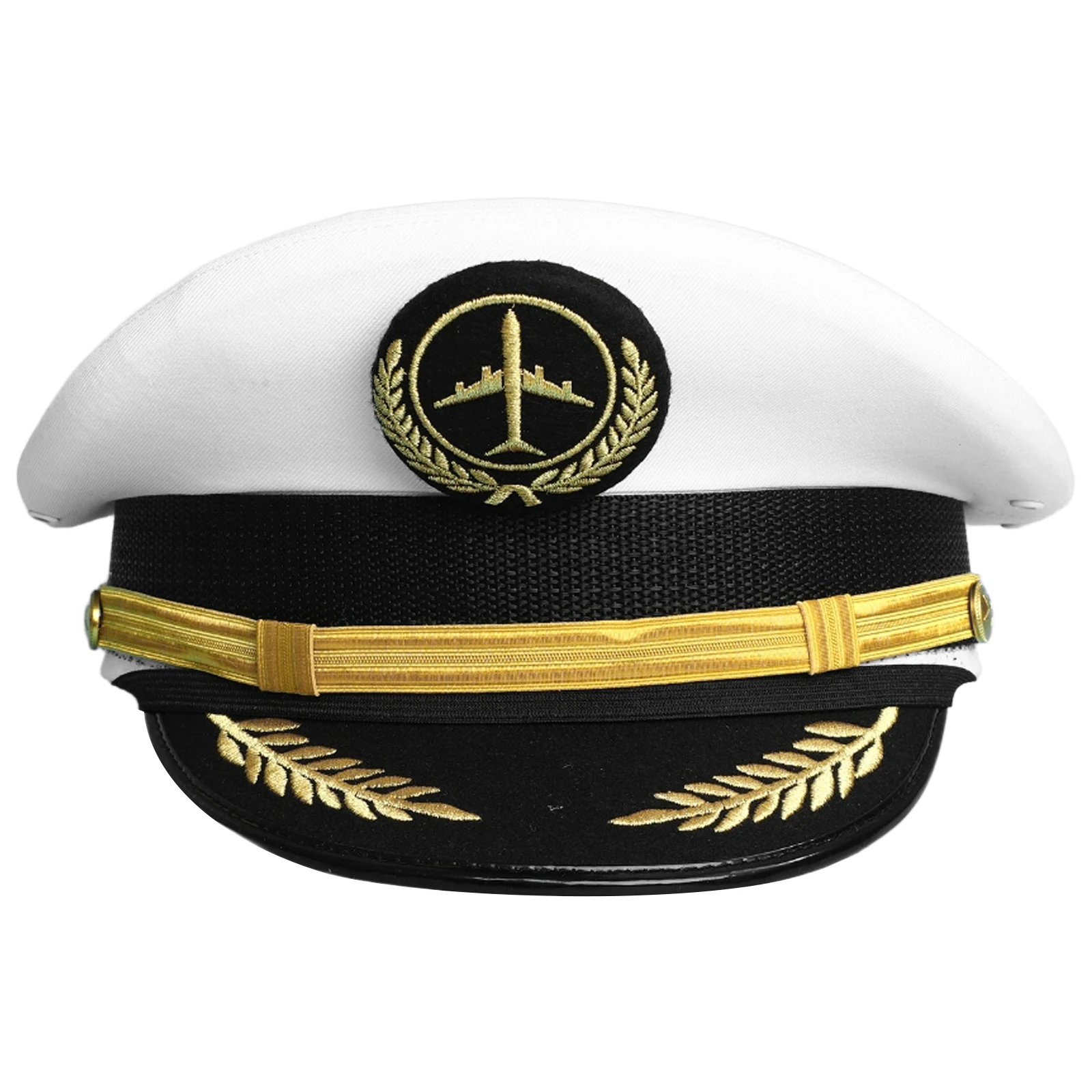 1Pc Adults Yacht Captain Hat Navy Sailor Ship Cap for Halloween Costume Accessories Boat Captain Role Play Photo Shoot Props Hat