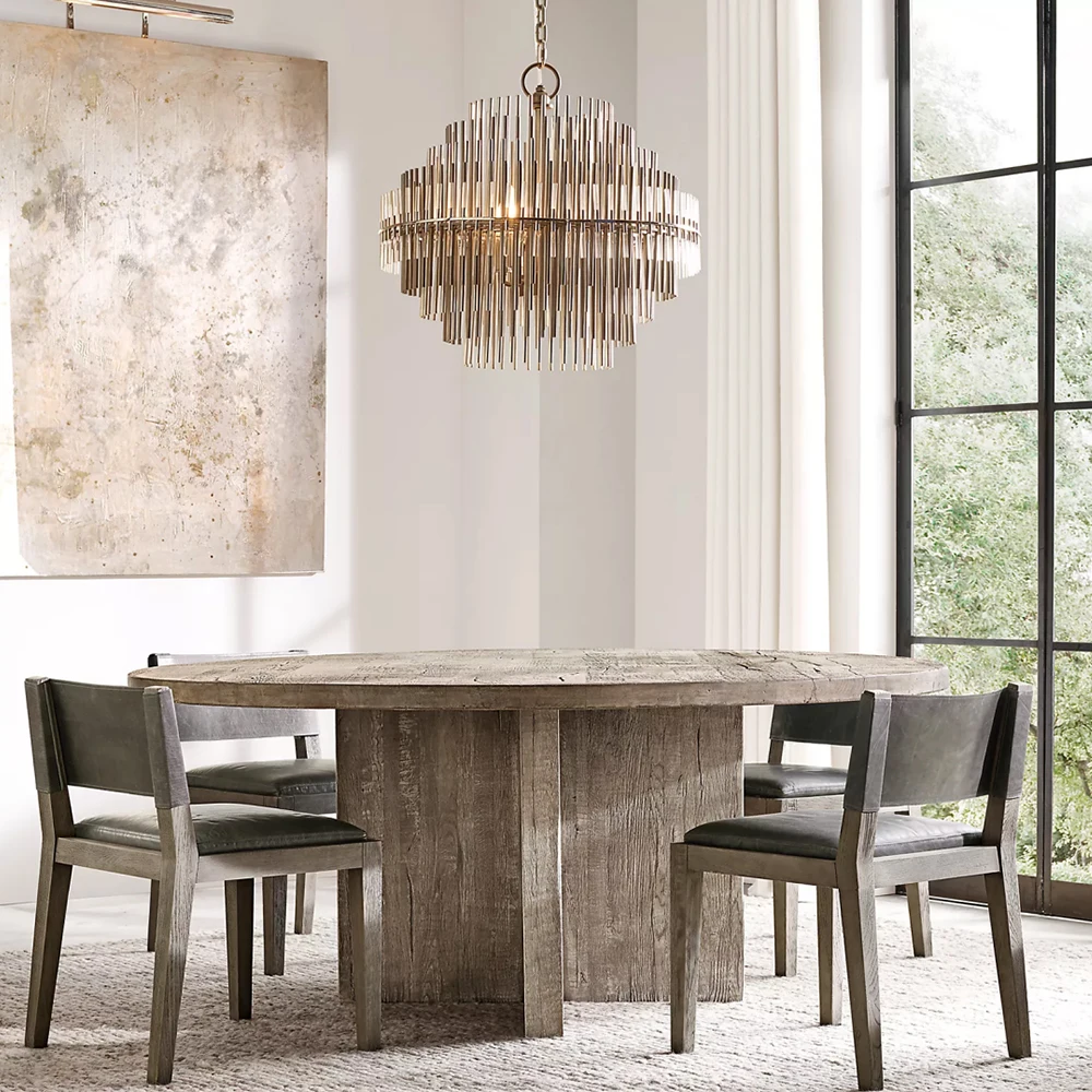 Emile Round Chandelier Brass Nickel Rods Pendant Chandelier Lamp Modern Glass Chandelier Luxury Lighting for Living Room Bedroom