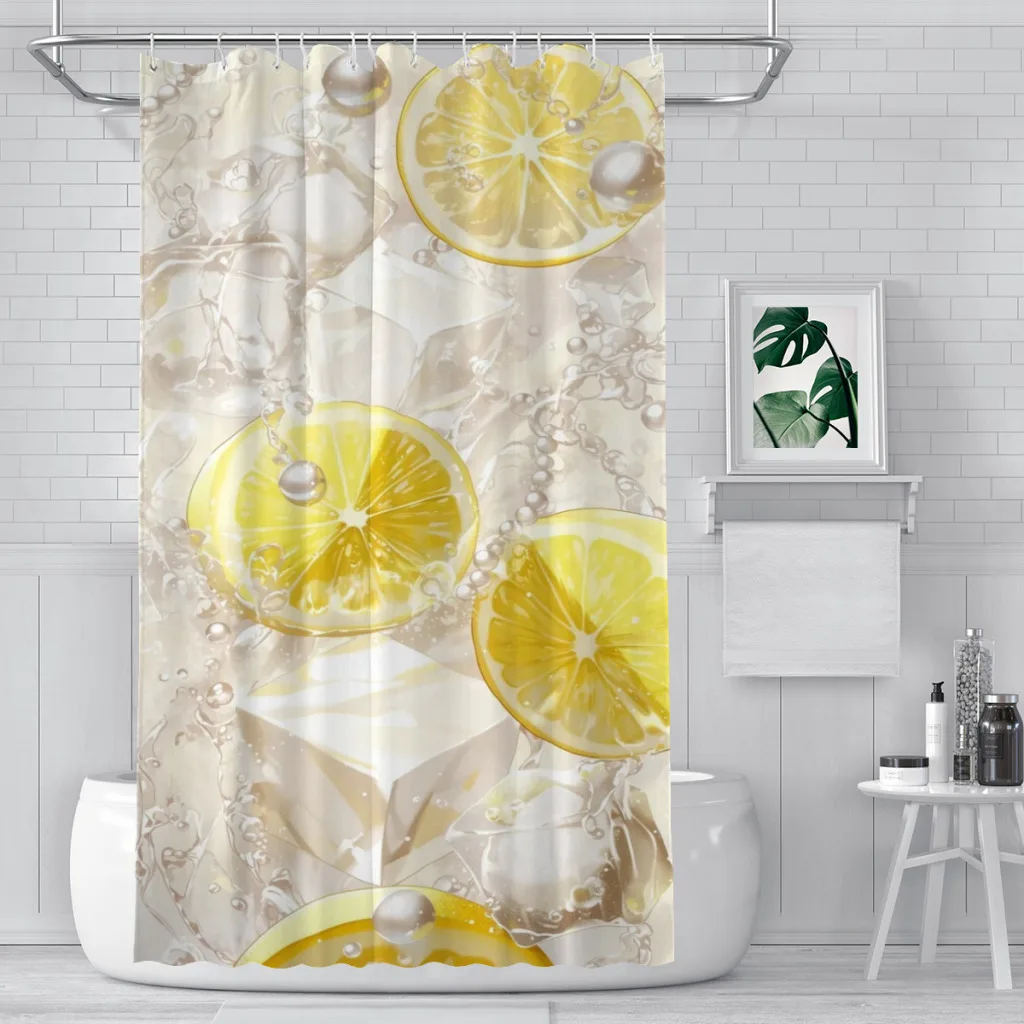 

Lemon Ice Cubes Shower Curtain Bathroom Decoration Shower Curtain Birthday Gift