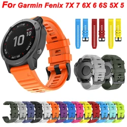 26 22 mm Sport-Silikon-Armband für Garmin Fenix 7X 7 7S 6X 6 6S Pro 5X 5 5S 3HR EasyFit-Armband Schnellverschluss-Armband