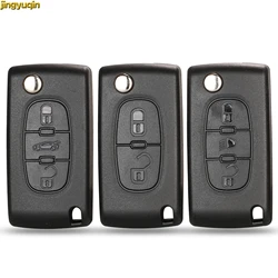 jingyuqin Car Key Shell HU83 CE0536 / 523 pour Peugeot 207 307 407 107 308 408 Partner Citroen C3 C4 C5 C6 Berlingo Xsara Picasso