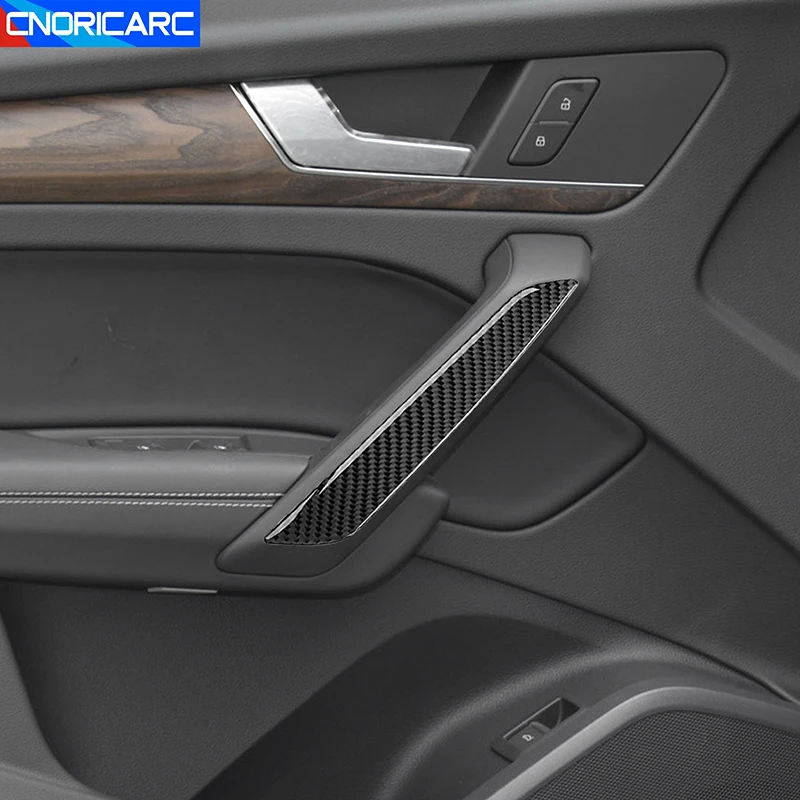 

Carbon Fiber For Audi Q5 FY 2018-2022 Car Door Handle Armrest Panel Cover Decoration Trim Strips Stickers Interior Accessories