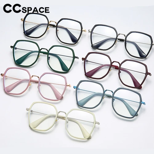 Imagen 2 del producto Gafas de lectura poligonales Vintage para hombre y mujer, lentes de lectura con bloqueo de luz azul, montura de gafas TR90 de Metal a la moda, gafas graduadas ópticas