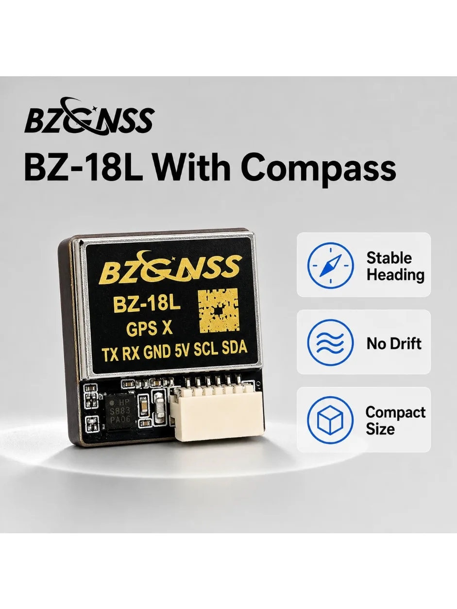 BZGNSS BZ-18L Leichtgewichtiges GPS-Modul mit Kompass 7,4g GNSS-Empfänger für FPV-Drohne RC-Auto Roboter UAV Navigationszubehör