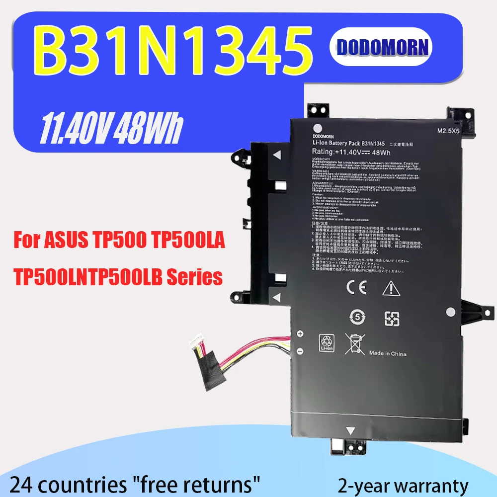 

Новый аккумулятор DODOMORN B31N1345 для ноутбуков ASUS TP500 TP500L TP500LA TP500LB TP500LN с номером отслеживания, 11,40 В, 48 Вт·ч