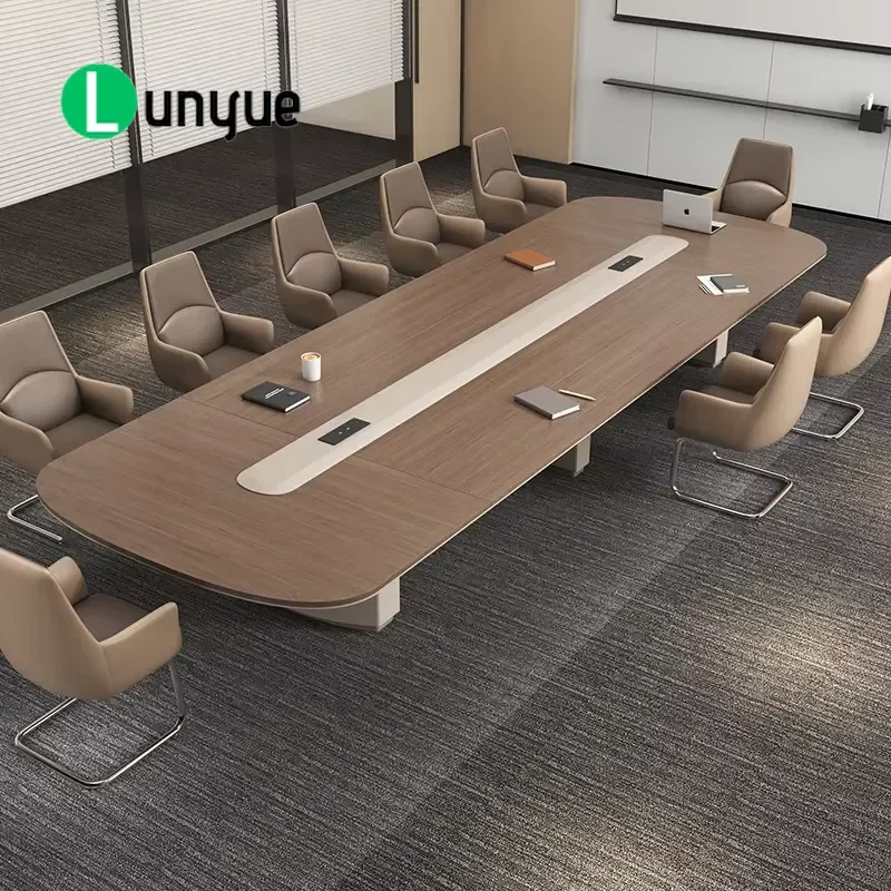 Modern Luxury Large Solid Wood MDF Conference Table High Grade Exquisite Stretchable Furniture for Home Hotel School