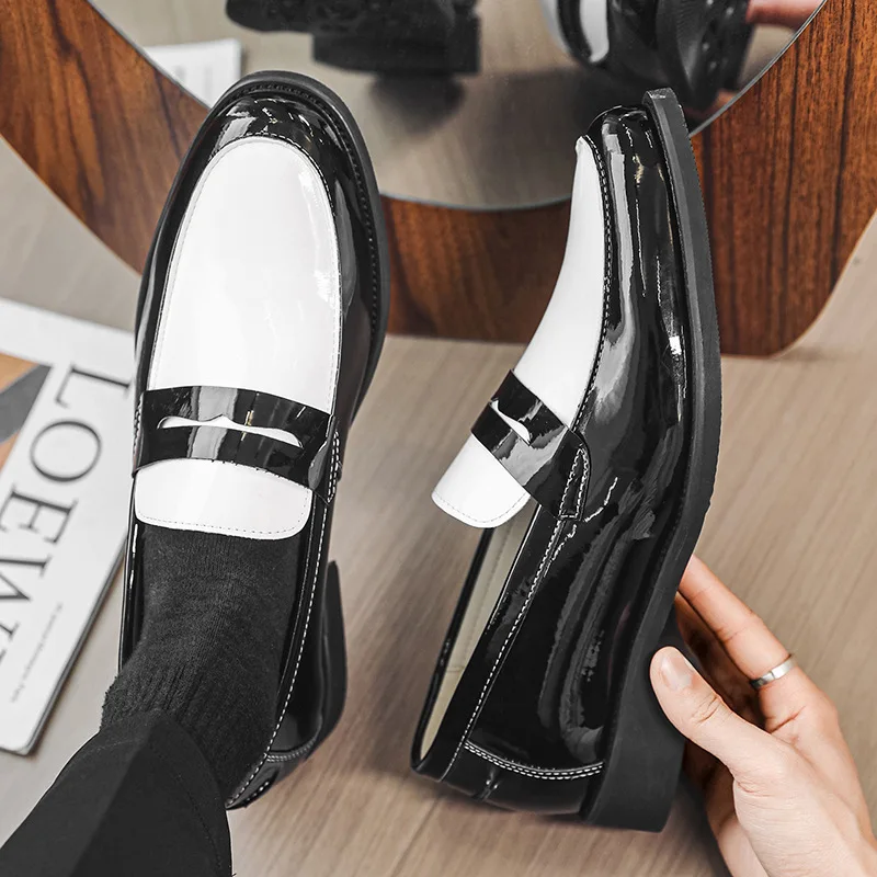 New Men's Classic British Style Penny Loafers Moccasins Mens Party Wedding Leather Shoes Fashion Men Casual Business Shoe