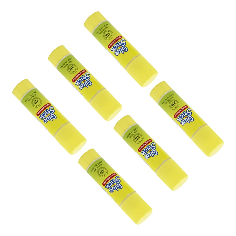 

6pcs Solid Glue Stick Strong Adhesive White Office Use Lightweight Gluesticks Stationery Purposes