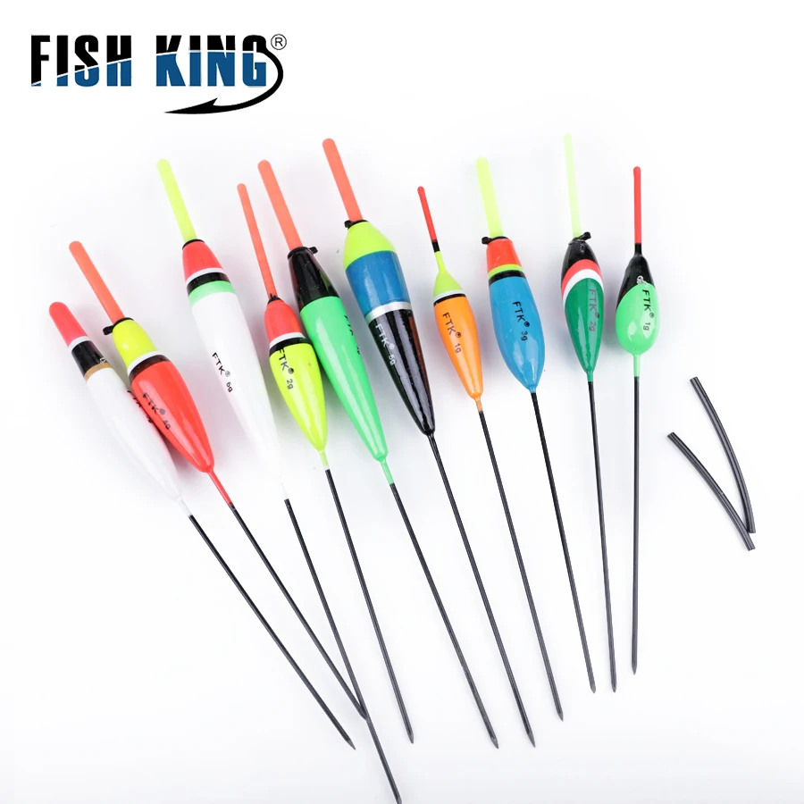 

FISH KING 10pcs Barguzinsky Fir Carp Fishing Float 1g 2g 3g 4g 5g Bobber Light Stick Float Buoy For Fishing Tackle