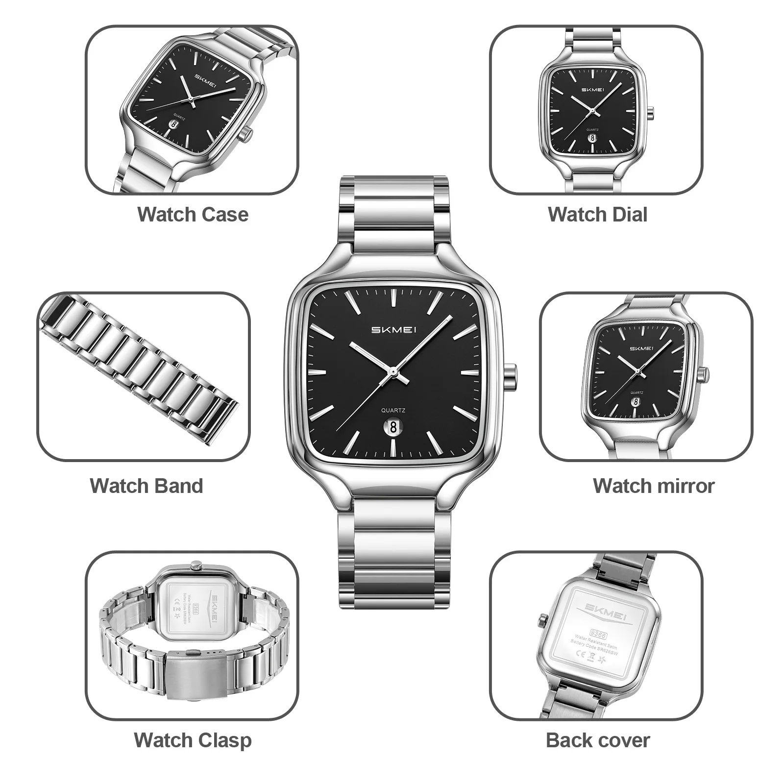 SKMEI 9366 Simple Men Quartz Watches 30M Waterproof Reloj Hombre Men’s Wristwatches Business Work Leisure Date Male Clock - view 4