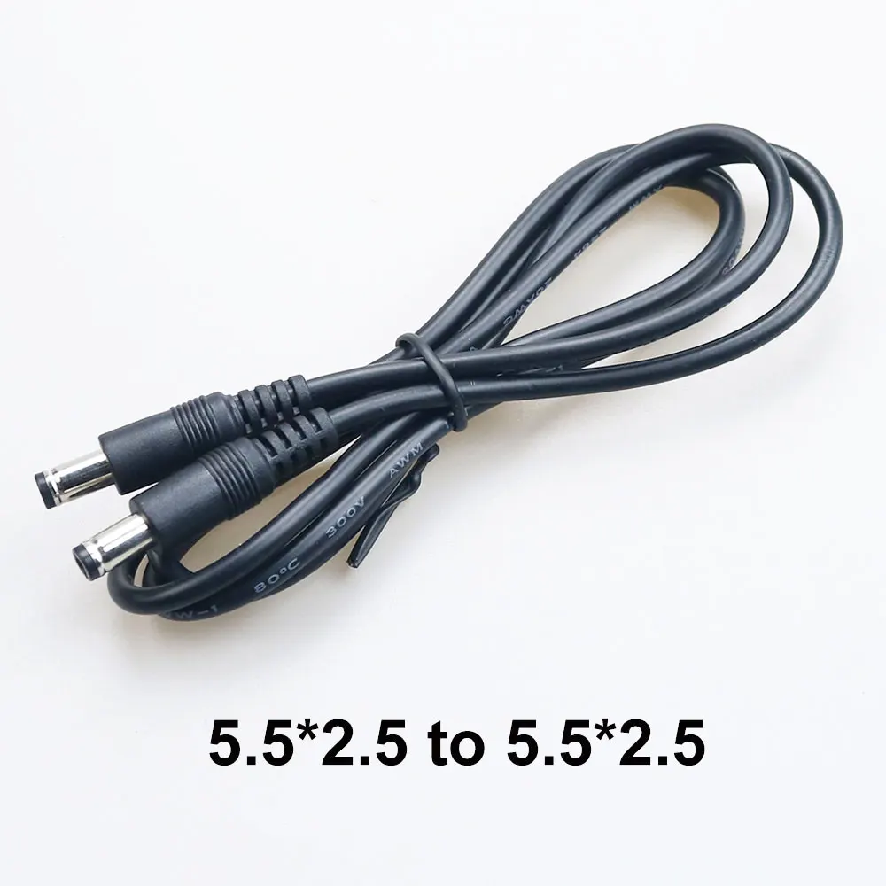 1/2/3M DC 5,5x2,1mm 5,5x2,5mm Verlängerungskabel Stecker auf Stecker/Buchse Stromversorgungsanschlusskabel für CCTV-Überwachungskameras