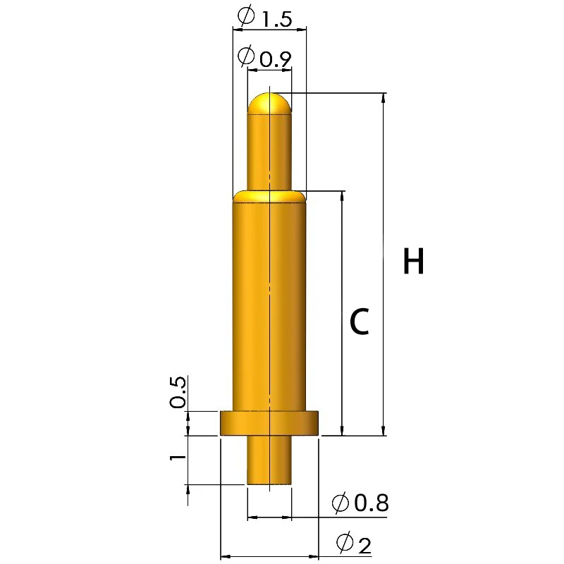 10 Teile/los Pogo Pin Frühling Sonde Stecker Batterie Federbelastete Kontakt SMD Nadel PCB Höhe 3/3,5/4/4,5/5/5,5mm Test Sonden – Detail 5