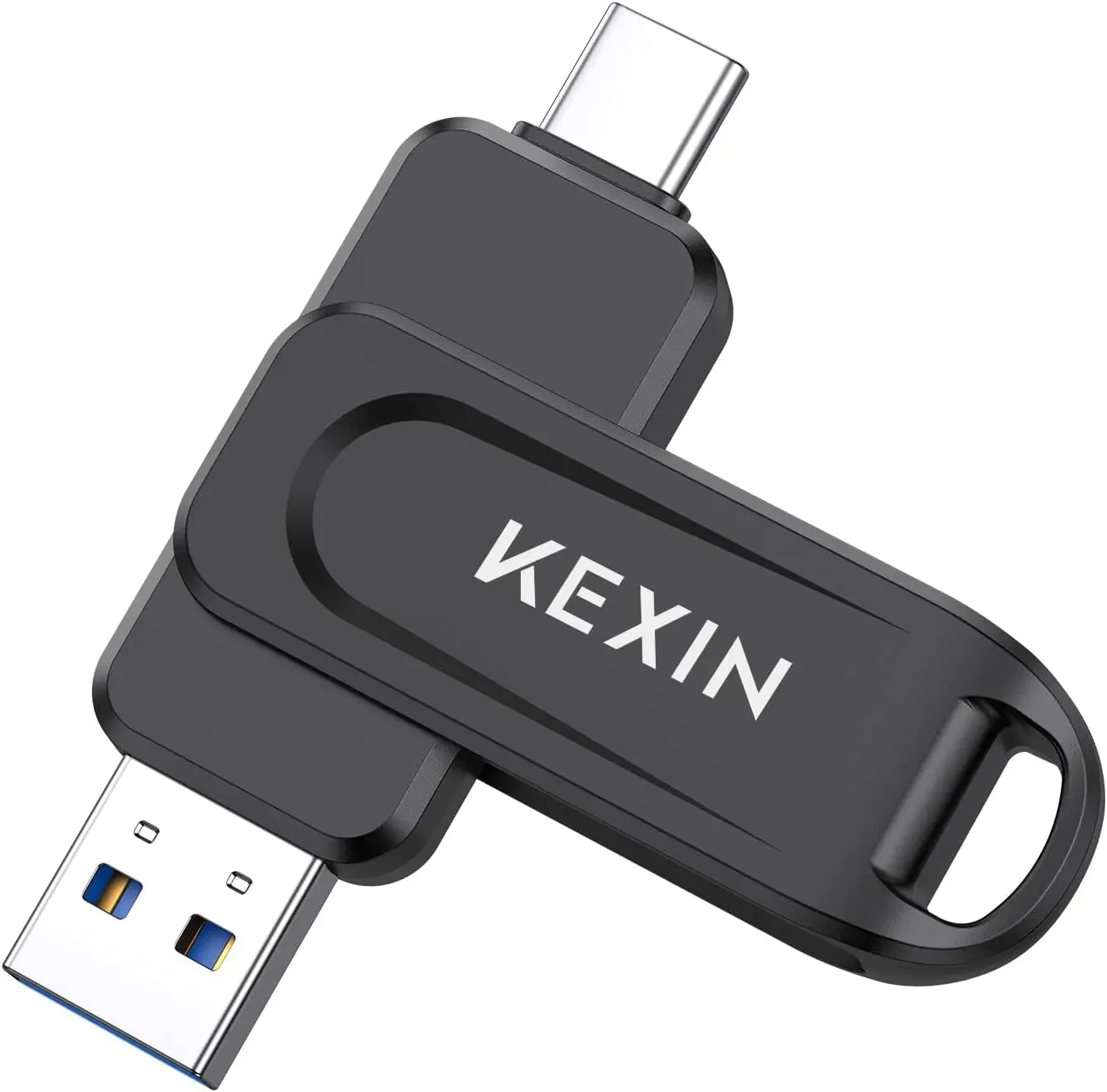 

Dual 32GB Flash Drive USB-A & Type-C Thumb Drive 3.0 100MB/s Swivel USB Drive 32GB Memory Stick for Smartphone Tablet iPhone 15/16 Car Game Console, Black