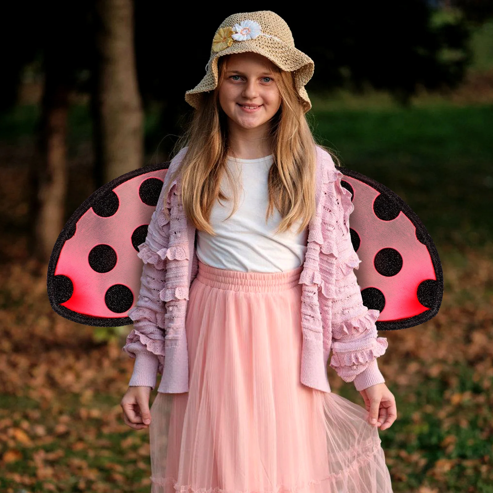 접이식 무당벌레 코스프레 날개 경량 어린이 공연 의상 파티 액세서리 코스프레 날개 무당벌레 어린이 의상