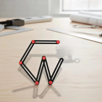 6 Fold Aluminum Angle Measuring Ruler, Multi Angle Template Drill Guide for Tile Punch Locator Woodworking