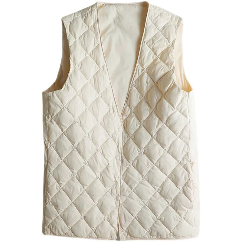 2023 Autumn Winter Down Cotton Vest Women\'s Loose V-neck  warm Light and Thin Coat women Sleeveless Waistcoat Jacket FemaleTops