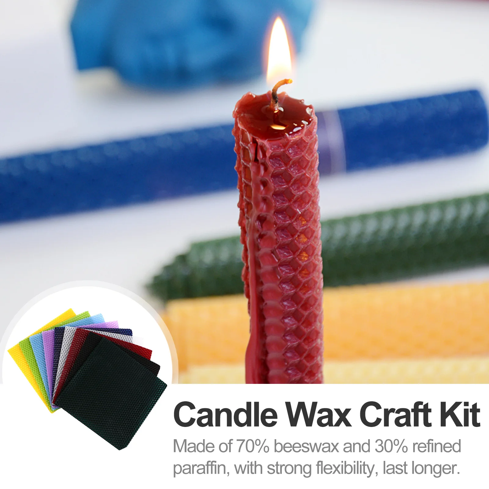 

9Pcs Beeswax Making Supplies DIY Honeycomb Sheets Creative Wax Roll Kit for Crafting Beeswax Sheets