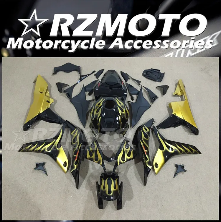 4Gifts Injection New ABS Motorcycle Bike Fairings Kit Fit For HONDA CBR600RR F5 2007 2008 07 08 Bodywork Set Golden Flame