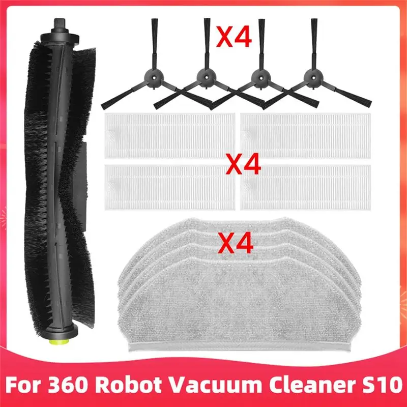 ABGG-For 360 Robot Vacuum Cleaner S10 X100 Max Main Brush Side Brush Hepa Filter Spare Parts Accessories Replacement