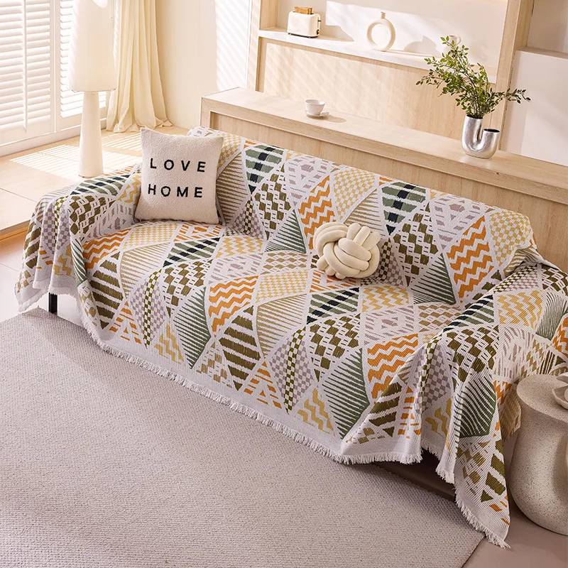 Sofa towel chenille printing modern simple four seasons universal one piece sofa cover blanket anti cat scratch sofa cloth
