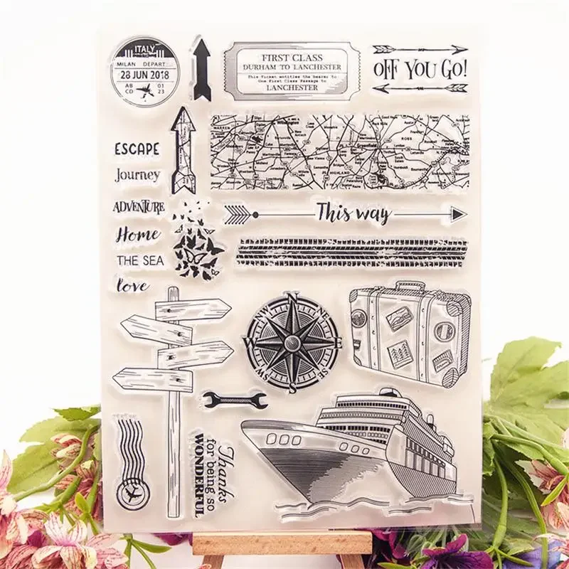 Nautical Travel wyczyść pieczęć silikonowa pieczątka Roller Stamp Album do scrapbookingu DIY karta albumu produkcji