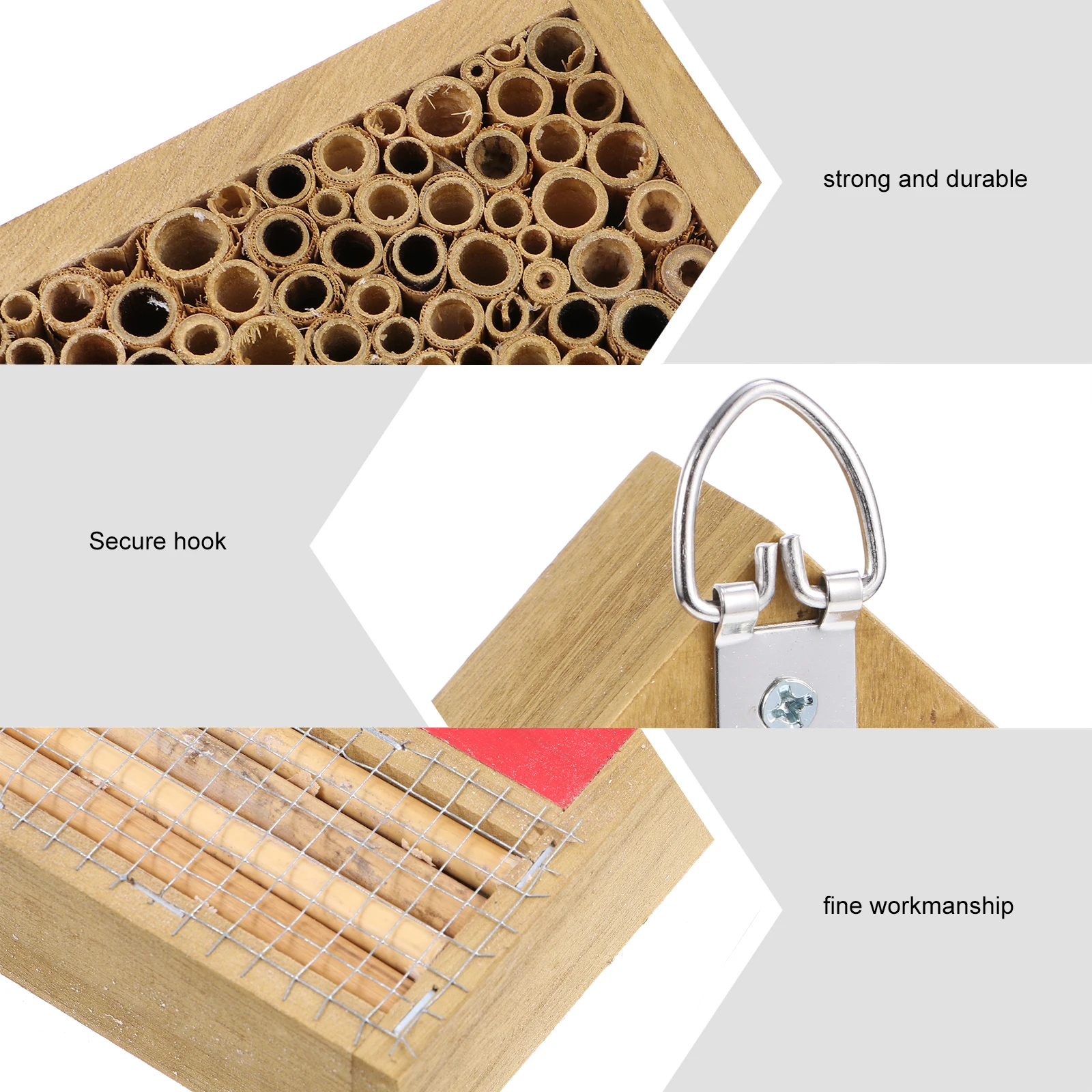 

Wooden Handmade Hive For Solitary Bee Handmade Garden Gift Insect Habitat Outdoor Bee Hive Attract Pollinator