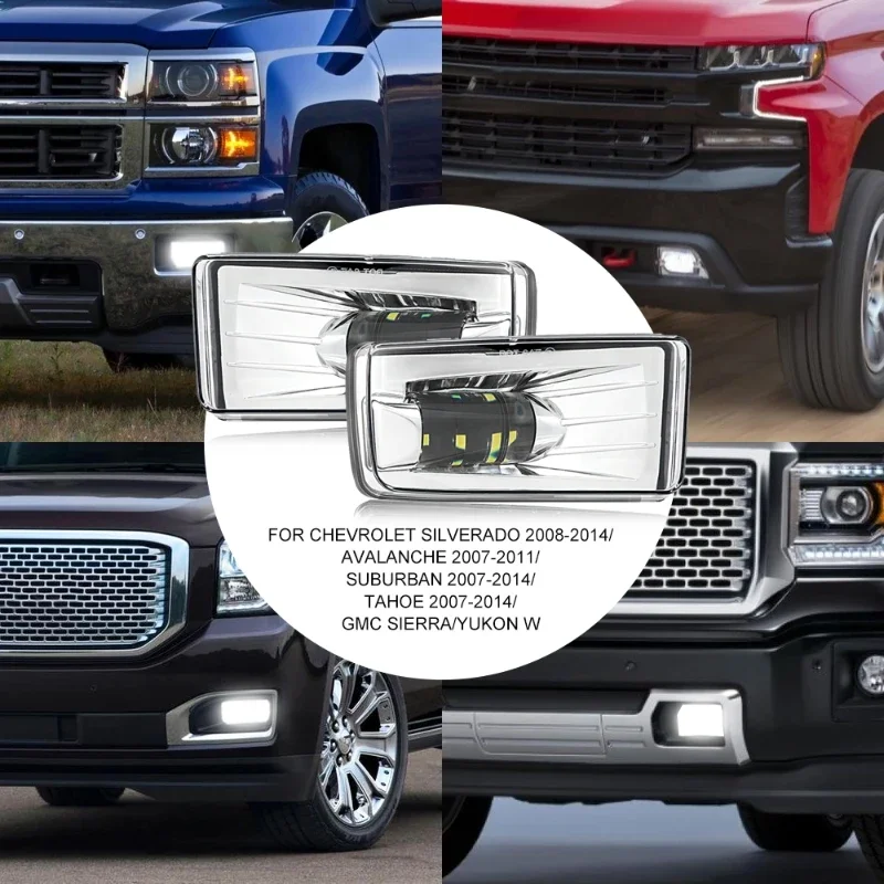 1Piar Car LED Fog Light For Chevrolet Silverado 08-14/Avalanche 07-11 /Suburban 07-14/ Tahoe 07-14/GMC Sierra/Yukon w/Off-Road