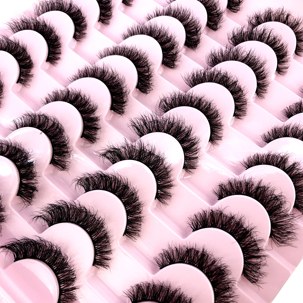 Nuovo 20 paia ciglia finte naturali ciglia finte trucco lungo ciglia di visone 3d estensione ciglia ciglia di visone per la bellezza