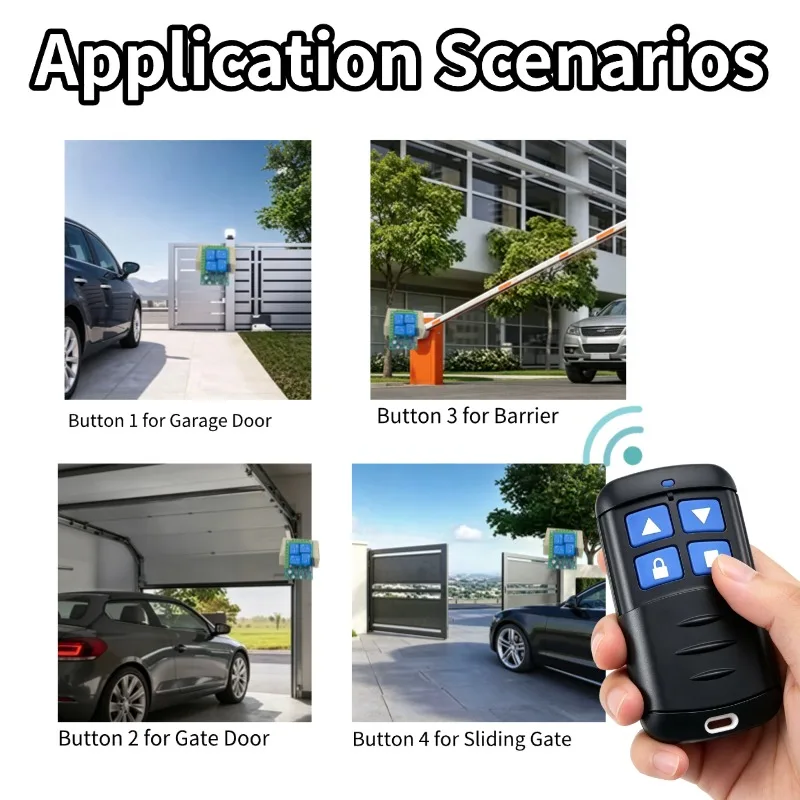 RF Wireless Remote Control Switch 433Mhz AC 110V 120V 230V 220V 30A 4CH Relay For Garage Door Light Lamp Door Access System