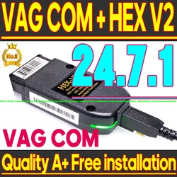 Câble de Diagnostic Automobile, Scanner OBD2 Multilingue, HEX V2 VCDS TOadvocate, Outil VAG COM HEX V2, Mise à Niveau 24.7.1 la Plus Récente, 2024