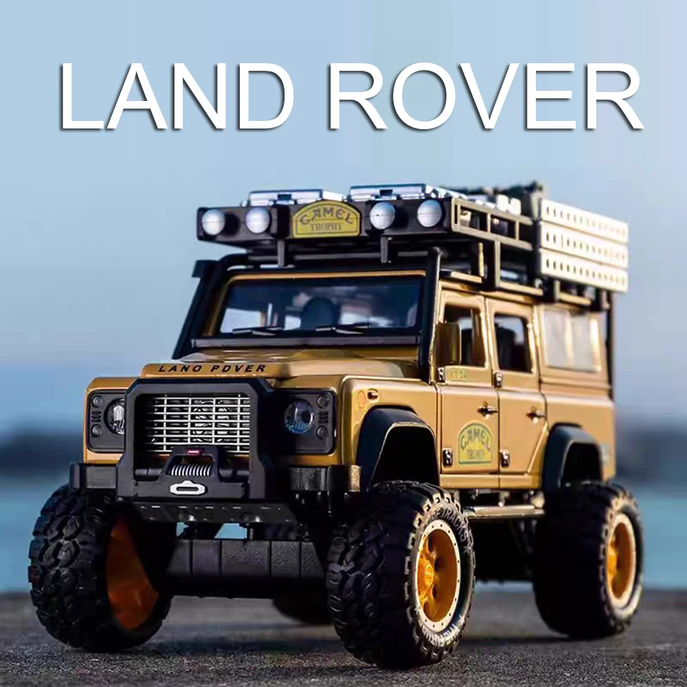 1:28 land rover defender unimog u5000 carros brinquedos modelos pneus de borracha 6 portas abertas roda off-road puxar para trás veículos crianças presentes