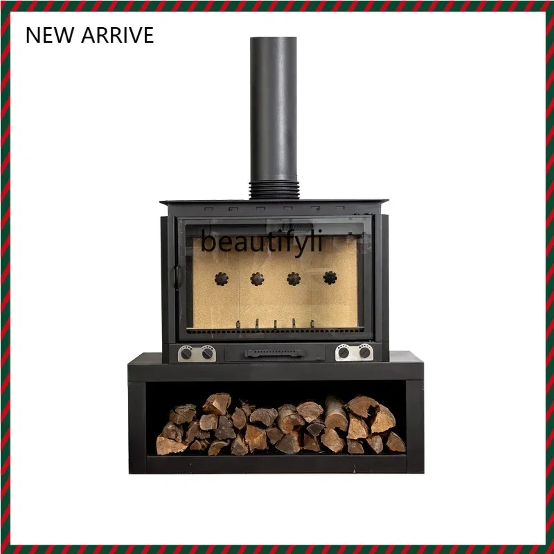 KK32 S132  Three-Side Glass Fireplace Real Fire Wood Burning Indoor European Style Villa Home Wood Bed & Breakfast Living Room