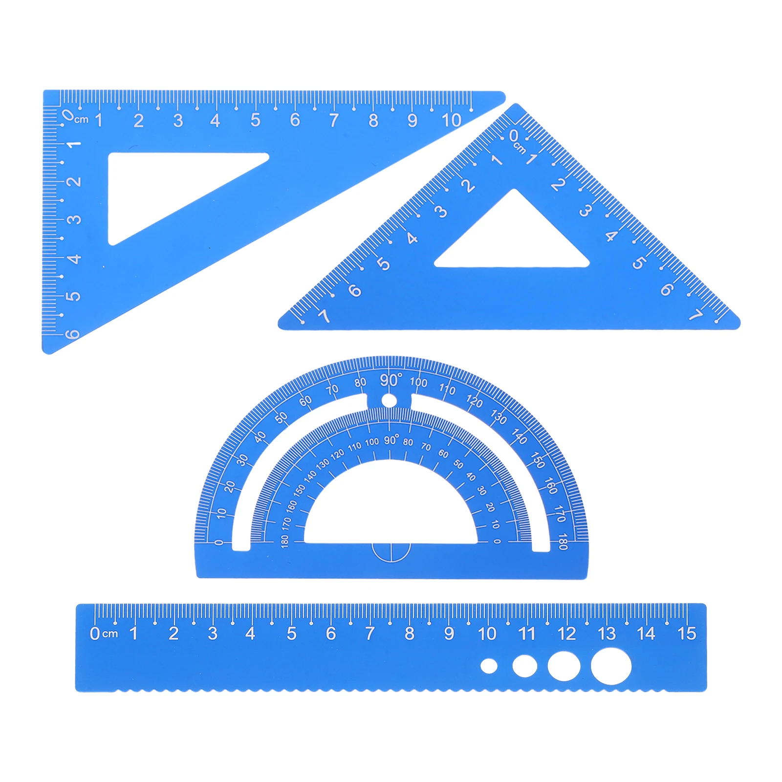 1Set Geometry Set Metal Ruler Set Professional Drawing Triangle Ruler for Engineers Accuracy Measuring Rulers Student Stationery