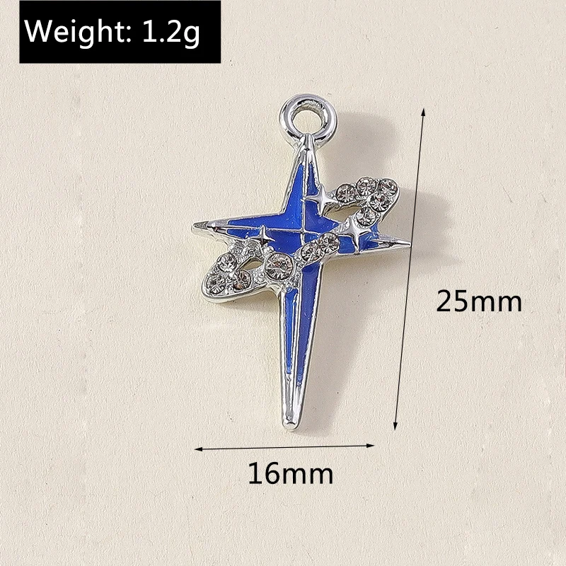 Leslie 10 Stück exquisite Kristall-Stern-Mond-Charms für baumelnde Ohrringe, Armbänder, Halsketten, Anhänger, Schmuck, DIY-Handwerk – Detail 22