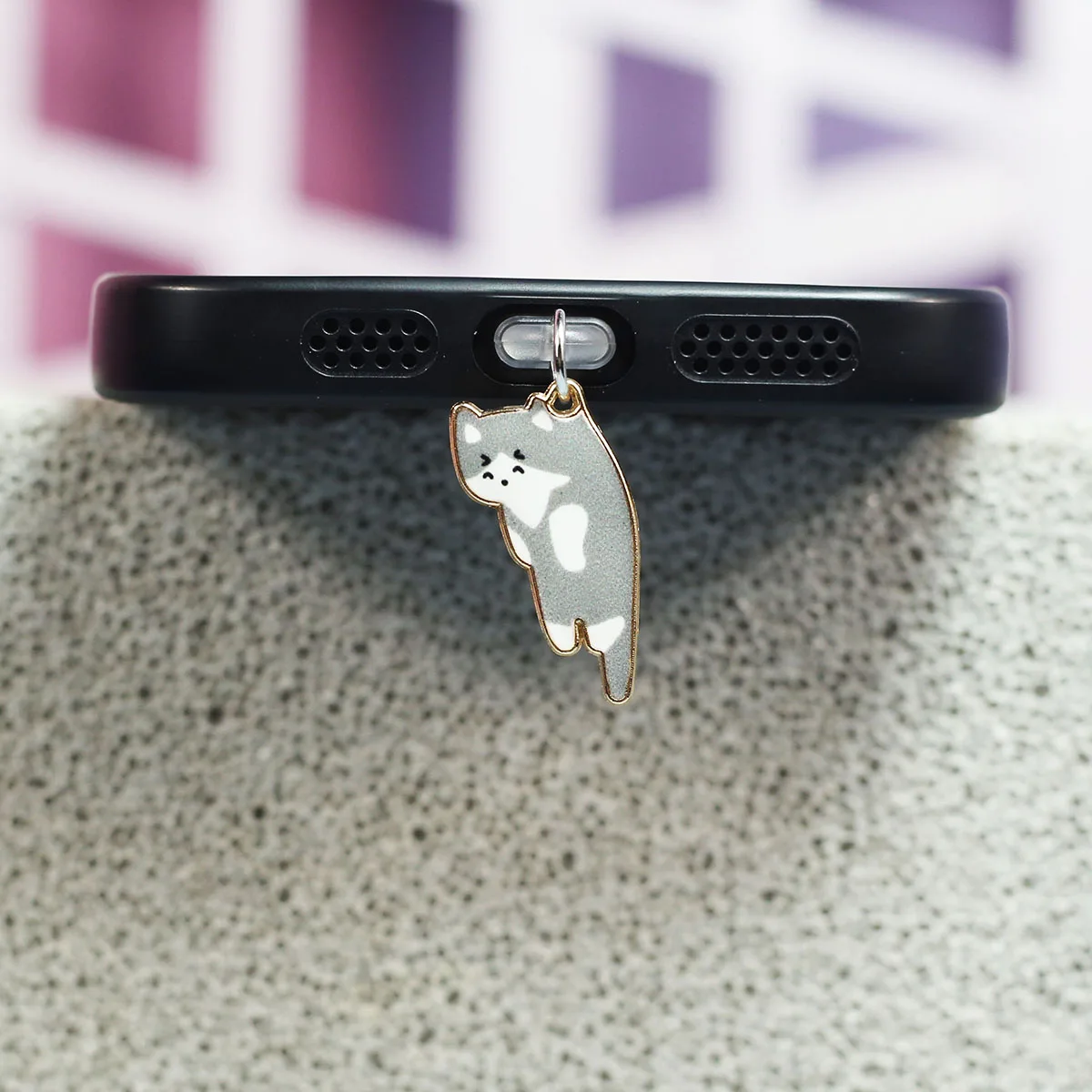 A cat phone dust plug suitable for iPhone for Samsung Type-C interface dust plug phone suspension accessories cute cat